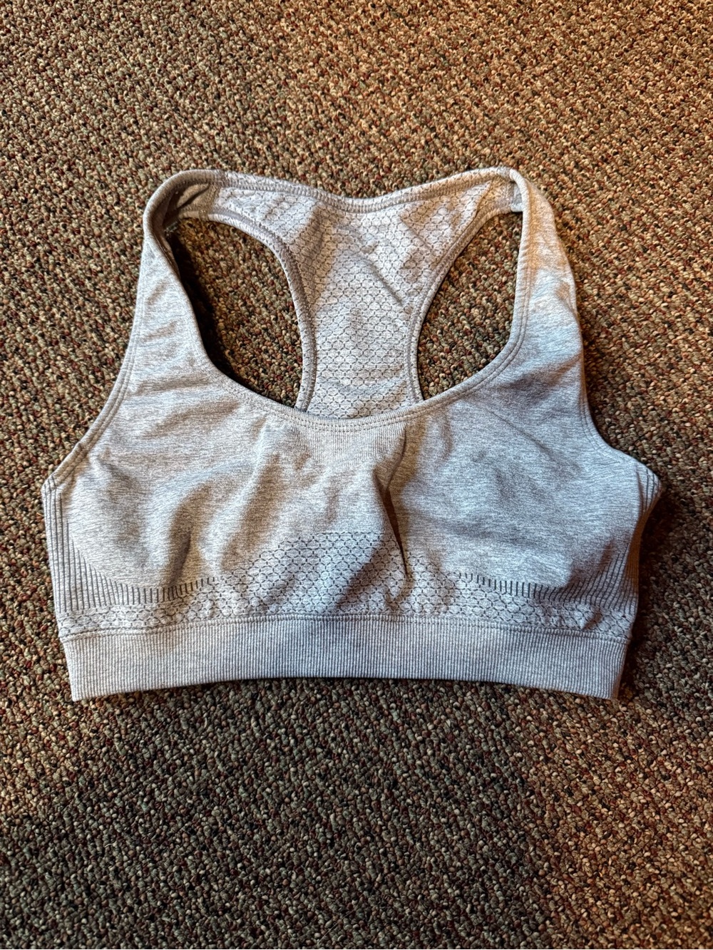Forever 21 Light Gray Racerback Seamless Sports Bra